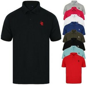  Polo Shirt Mens Shirts Tee Top Short Sleeve T Shirt Golf Plain Horse New Sport